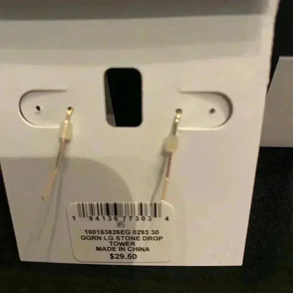 Style & Co Fish Hook Chandelier Earrings. Green / GoldNWT - Picture 3 of 3